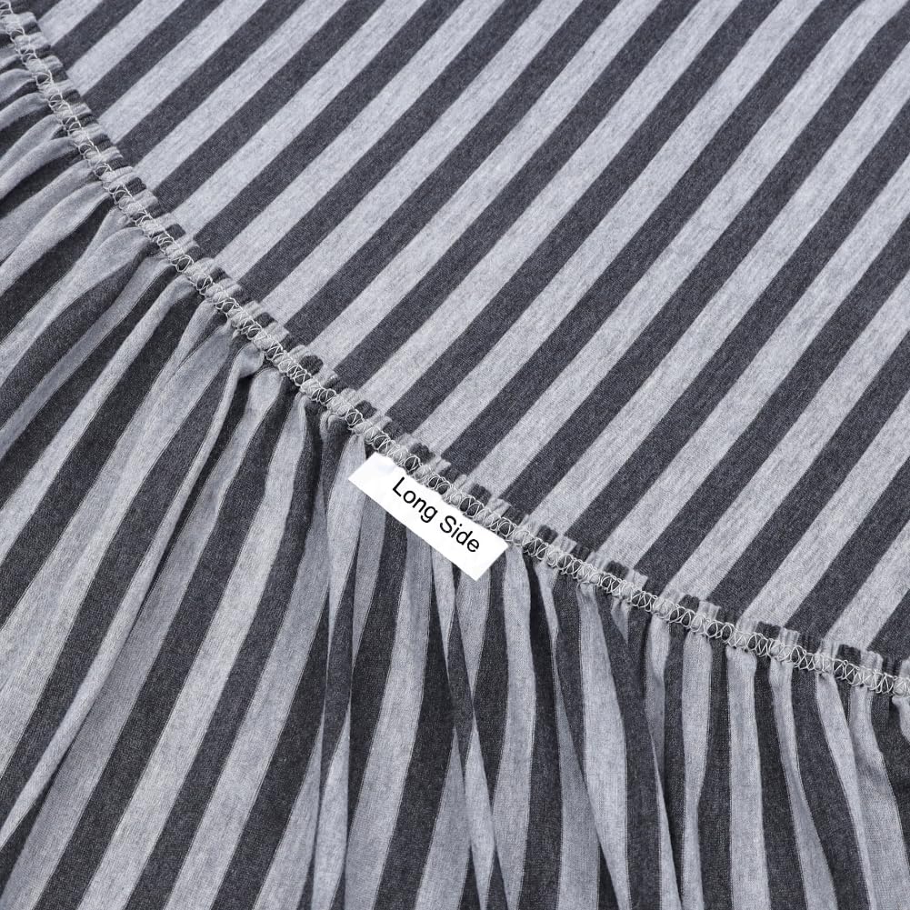 Jersey Cotton Feel Polyester Fitted Bed Sheet Set With 2 Pillow Covers Fits Up to 6"Mattress