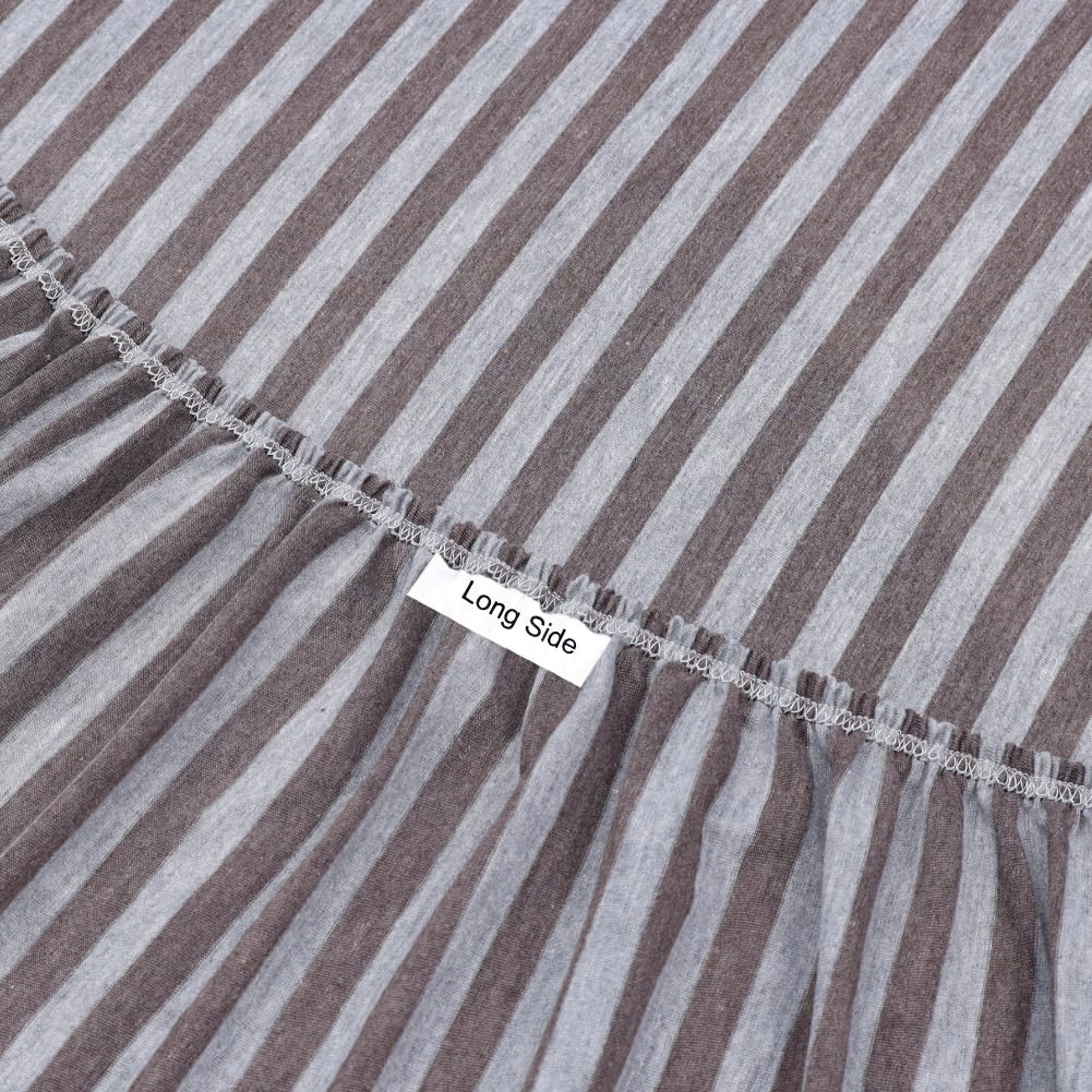 Jersey Cotton Feel Polyester Fitted Bed Sheet Set With 2 Pillow Covers Fits Up to 6"Mattress