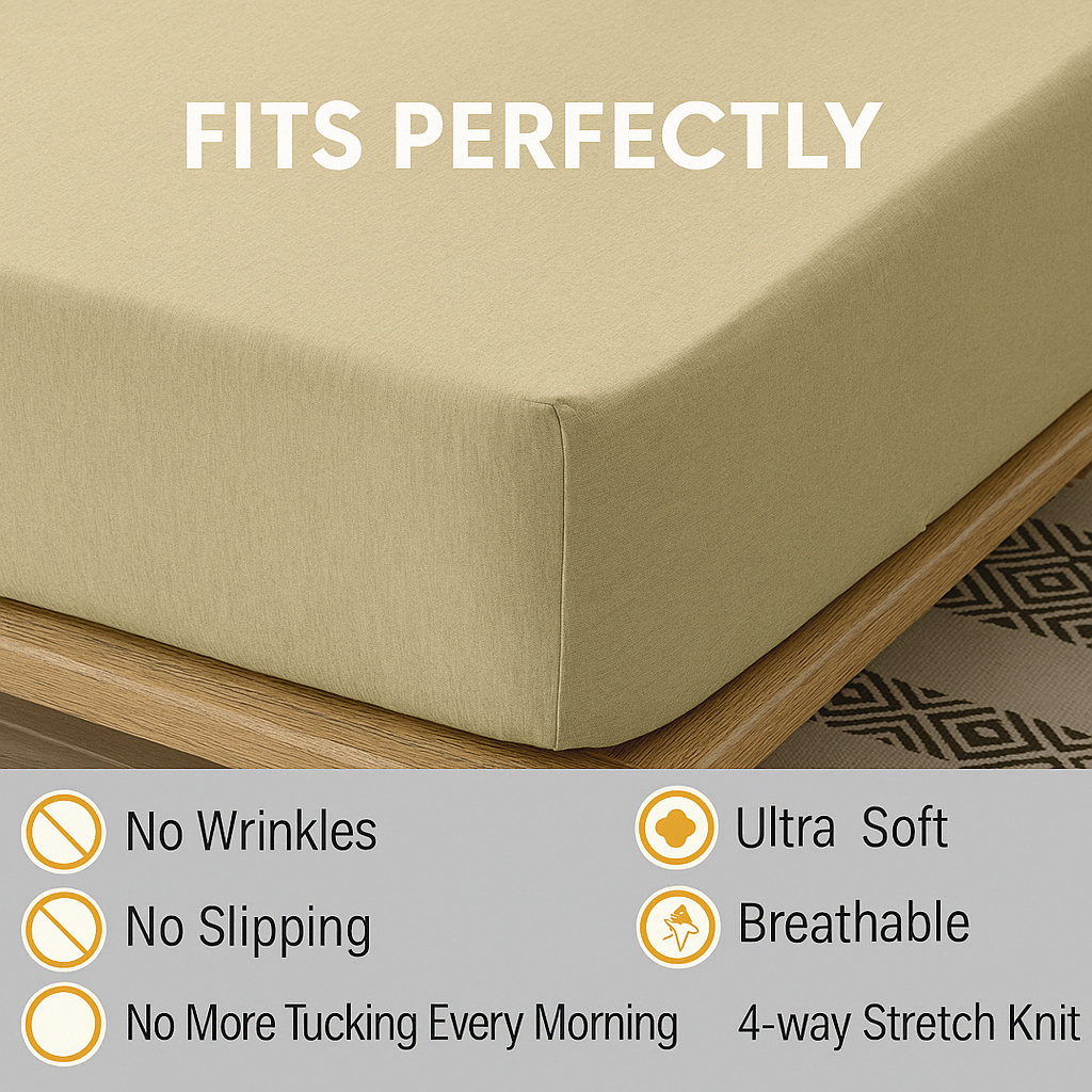 100% Cotton Jersey Knitted Fitted Sheet