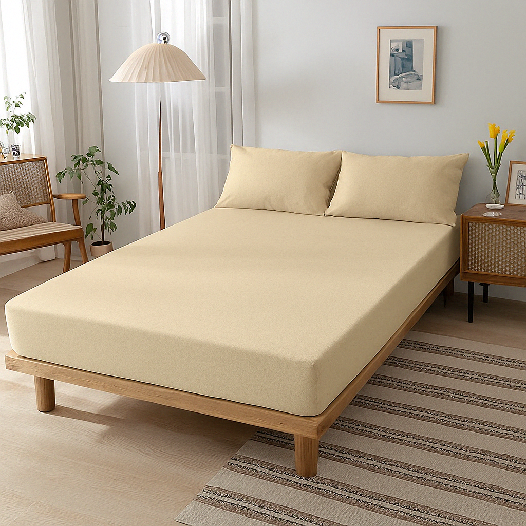 100% Cotton Jersey Knitted Fitted Sheet