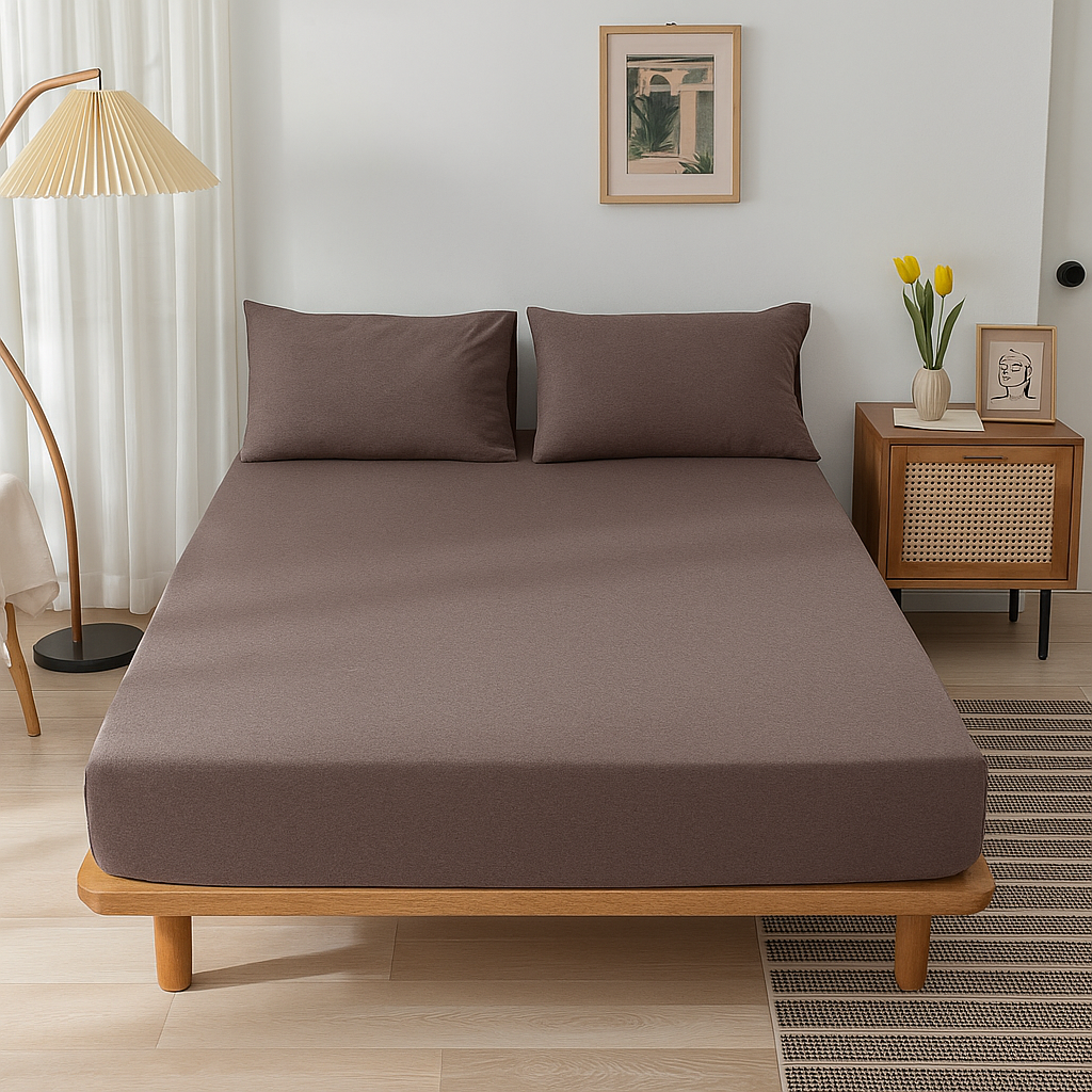 Jersey Cotton Feel Polyester Fitted Bed Sheet
