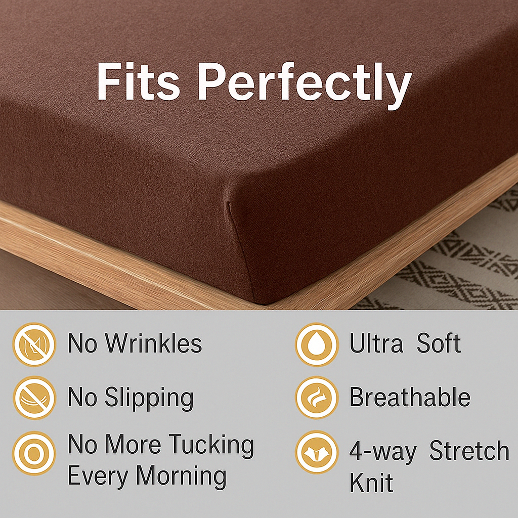 100% Cotton Jersey Knitted Fitted Sheet