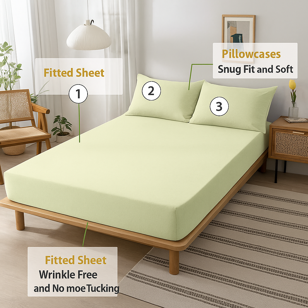 100% Cotton Jersey Knitted Fitted Sheet