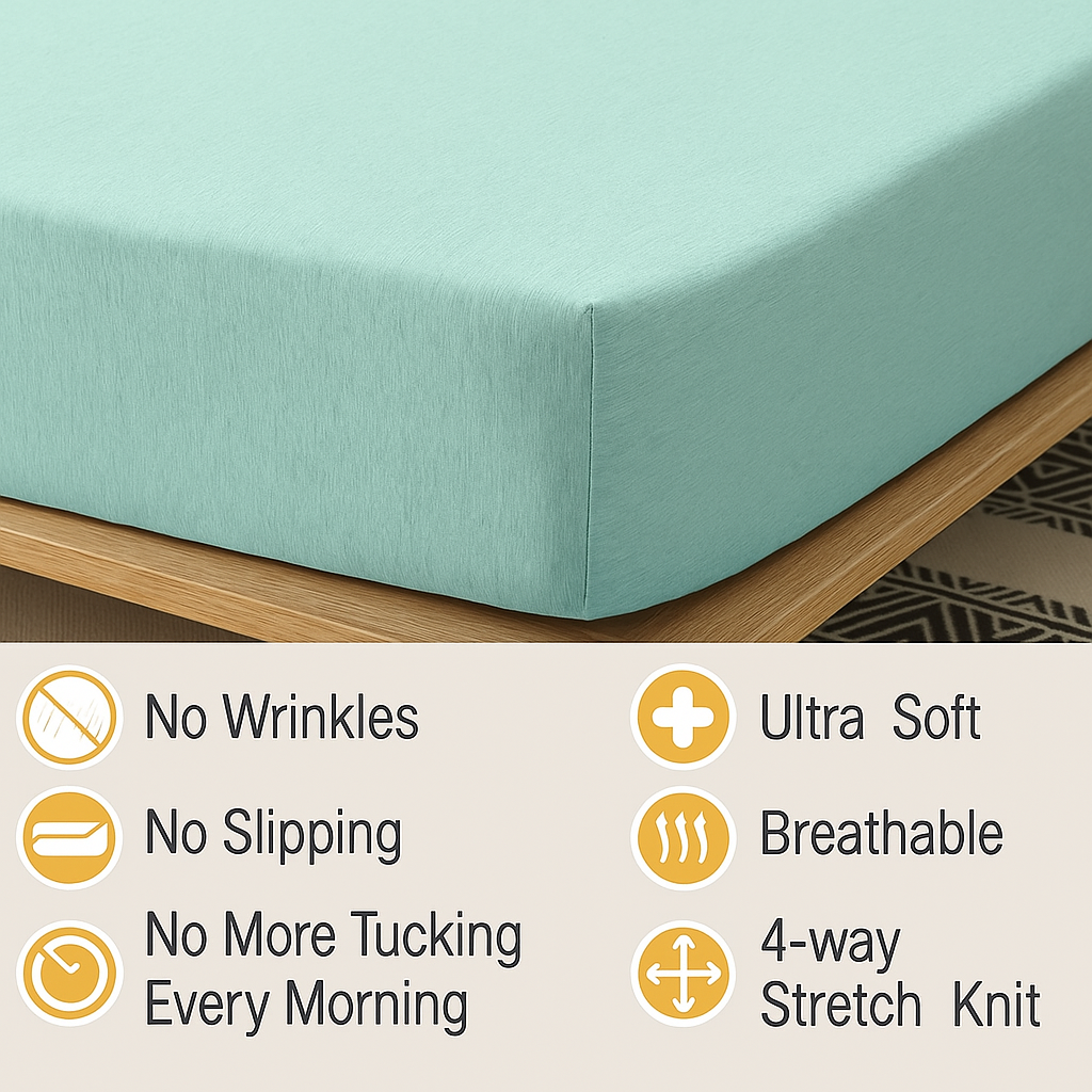 100% Cotton Jersey Knitted Fitted Sheet