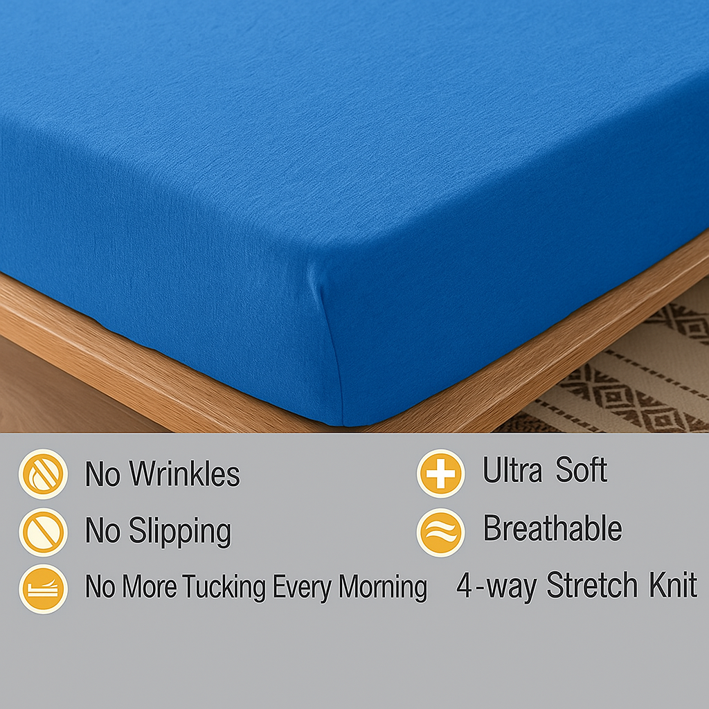 100% Cotton Jersey Knitted Fitted Sheet