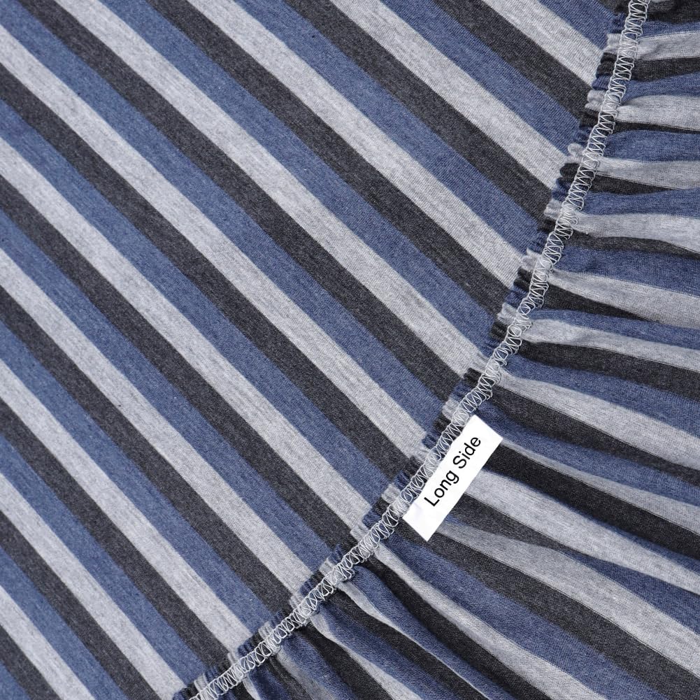Jersey Cotton Feel Polyester Fitted Bed Sheet Set With 2 Pillow Covers Fits Up to 6"Mattress