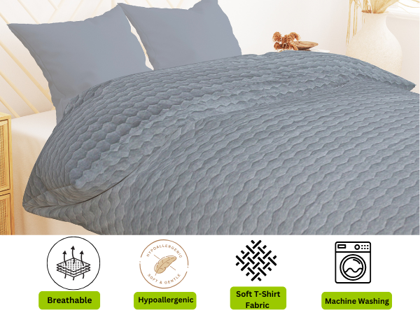 100% Cotton Jersey Quilt (Soft T-Shirt Fabric) - AC Comforter/Quilt for Winter/Razai