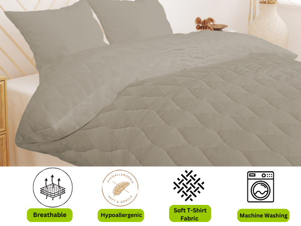 100% Cotton Jersey Quilt (Soft T-Shirt Fabric) - AC Comforter/Quilt for Winter/Razai