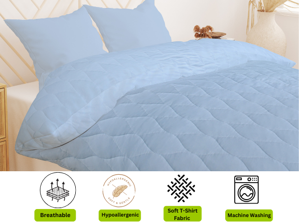 100% Cotton Jersey Quilt (Soft T-Shirt Fabric) - AC Comforter/Quilt for Winter/Razai