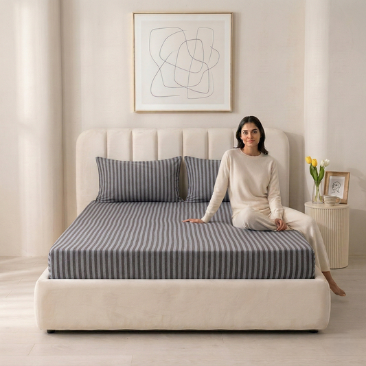 Jersey Cotton Feel Polyester Fitted Bed Sheet