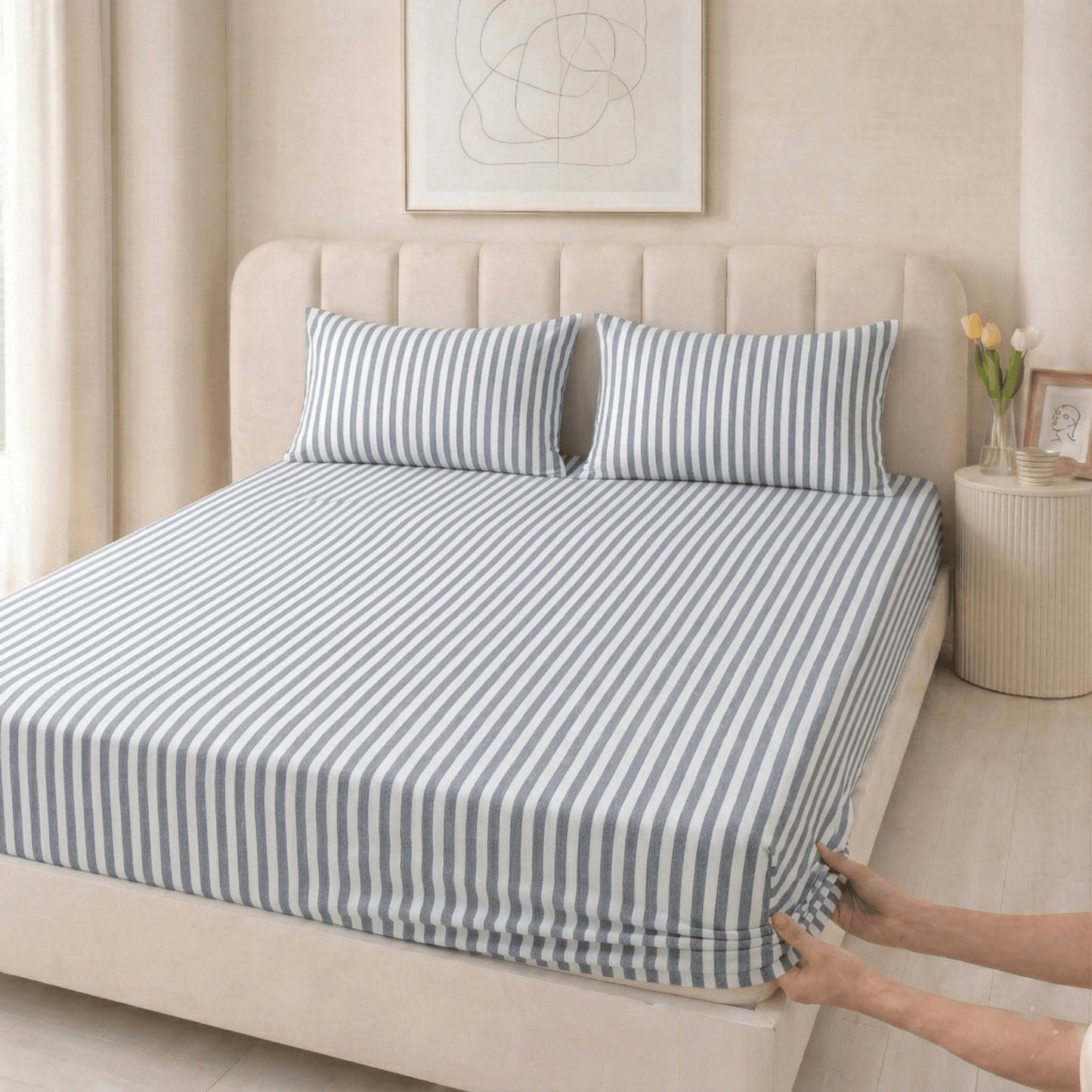 Cotton Rich Jersey Fitted Bed Sheet Set