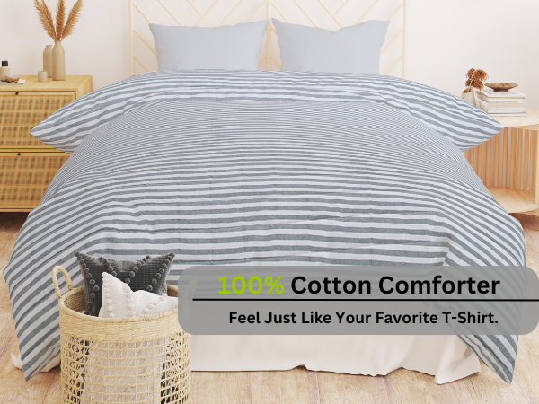 100% Cotton Jersey Quilt (Soft T-Shirt Fabric) - AC Comforter/Quilt for Winter/Razai