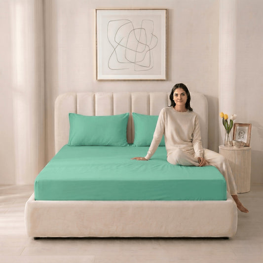 100% Bamboo Cotton Jersey Fitted Sheet