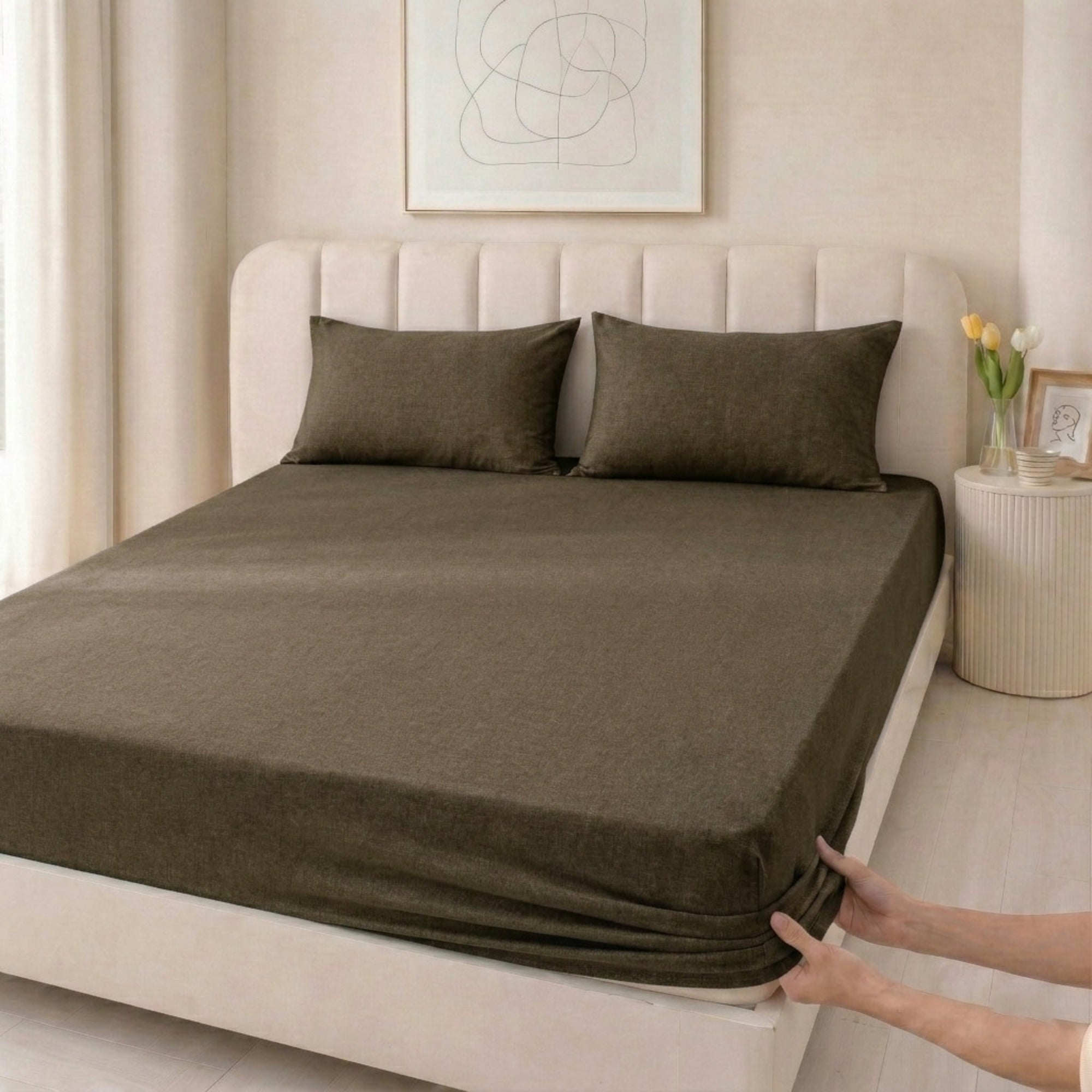 Jersey Cotton Rich Fitted Bed Sheet Set