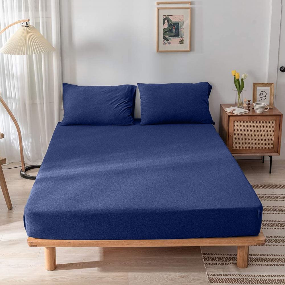 Jersey Cotton Feel Polyester Fitted Bed Sheet