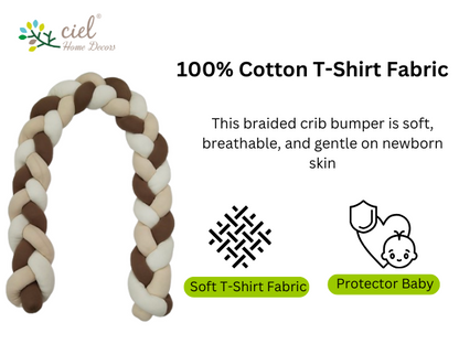 India First 100% Cotton Jersey Braided Crib Bumper