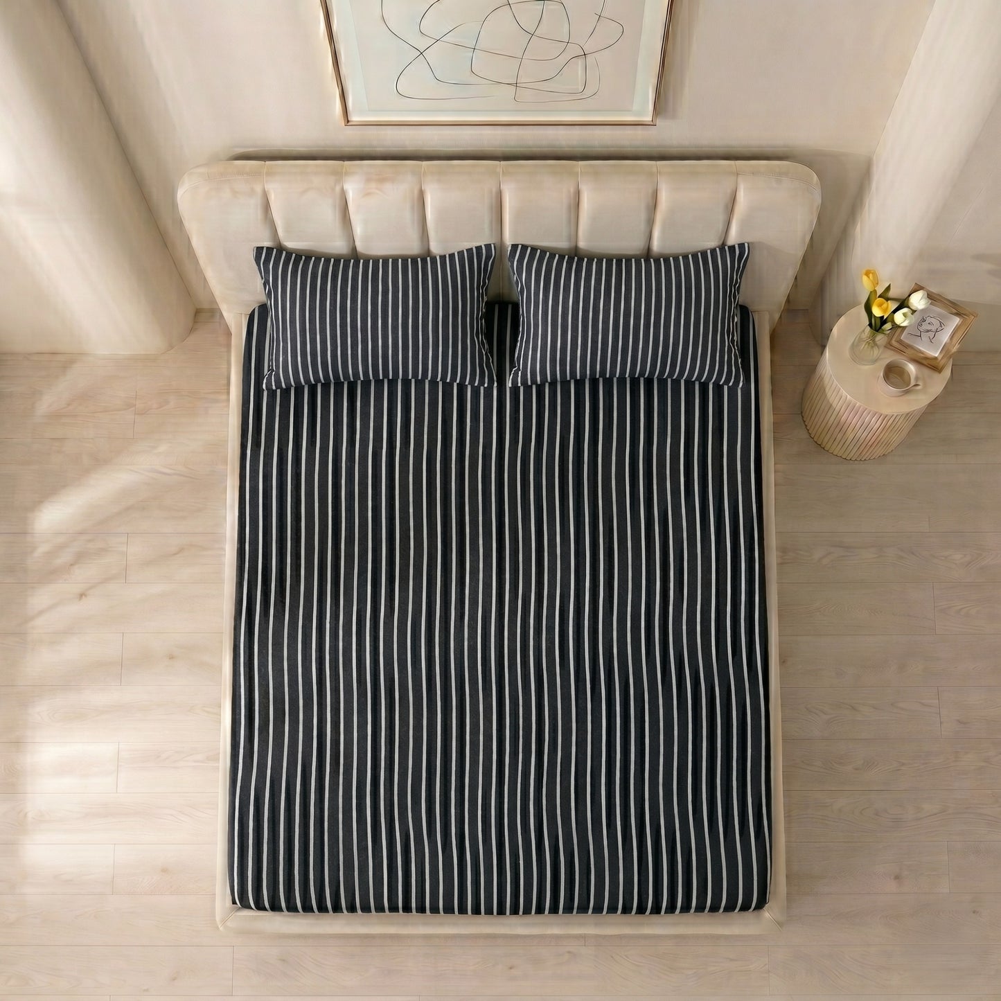 Jersey Cotton Feel Polyester Fitted Bed Sheet