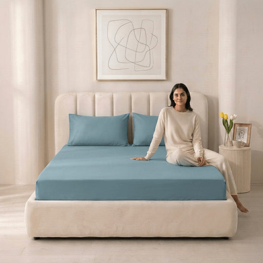 100% Bamboo Cotton Jersey Fitted Sheet