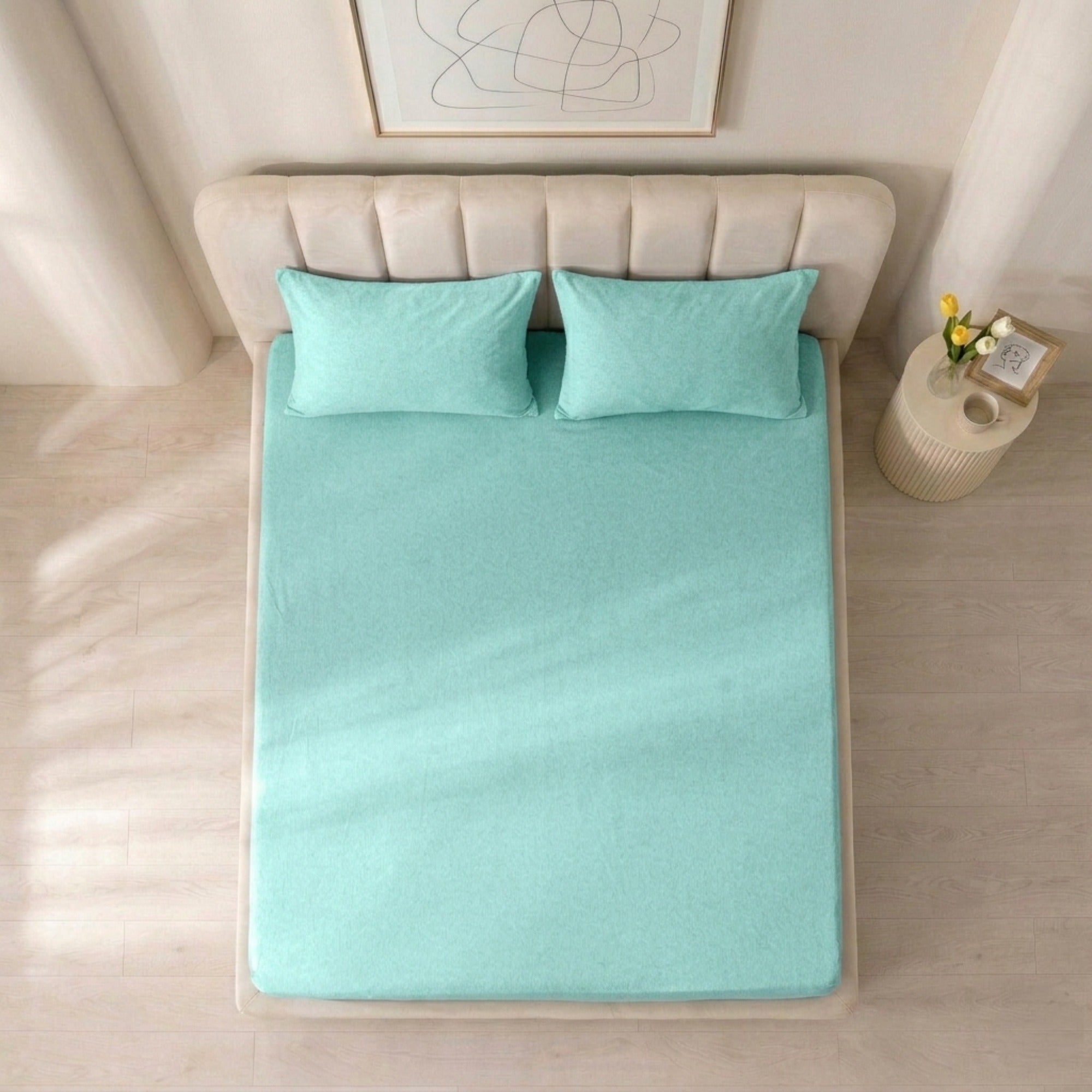 100% Cotton Jersey Knitted Fitted Sheet