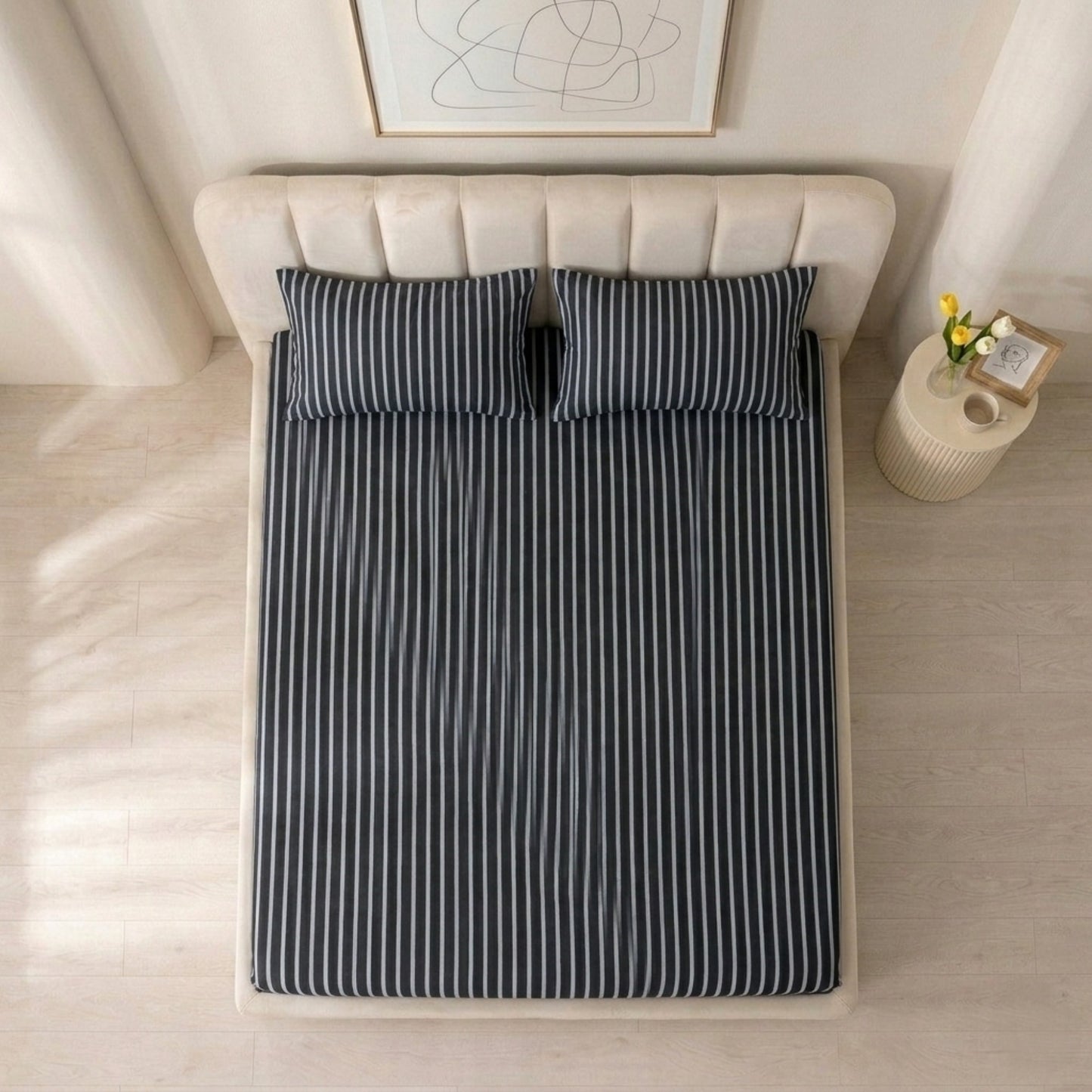 Jersey Cotton Feel Polyester Fitted Bed Sheet