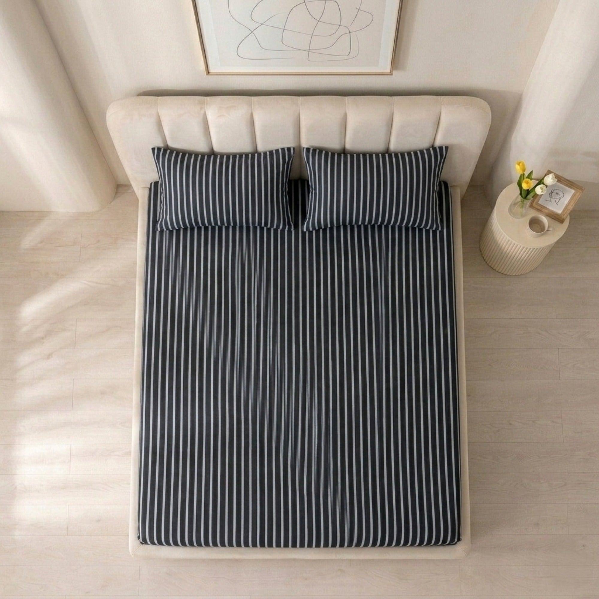 Jersey Cotton Feel Polyester Fitted Bed Sheet
