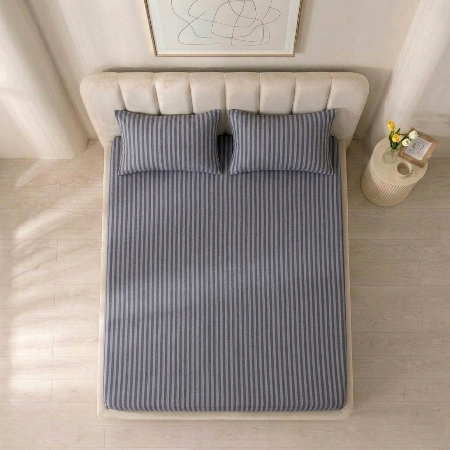 Jersey Cotton Feel Polyester Fitted Bed Sheet