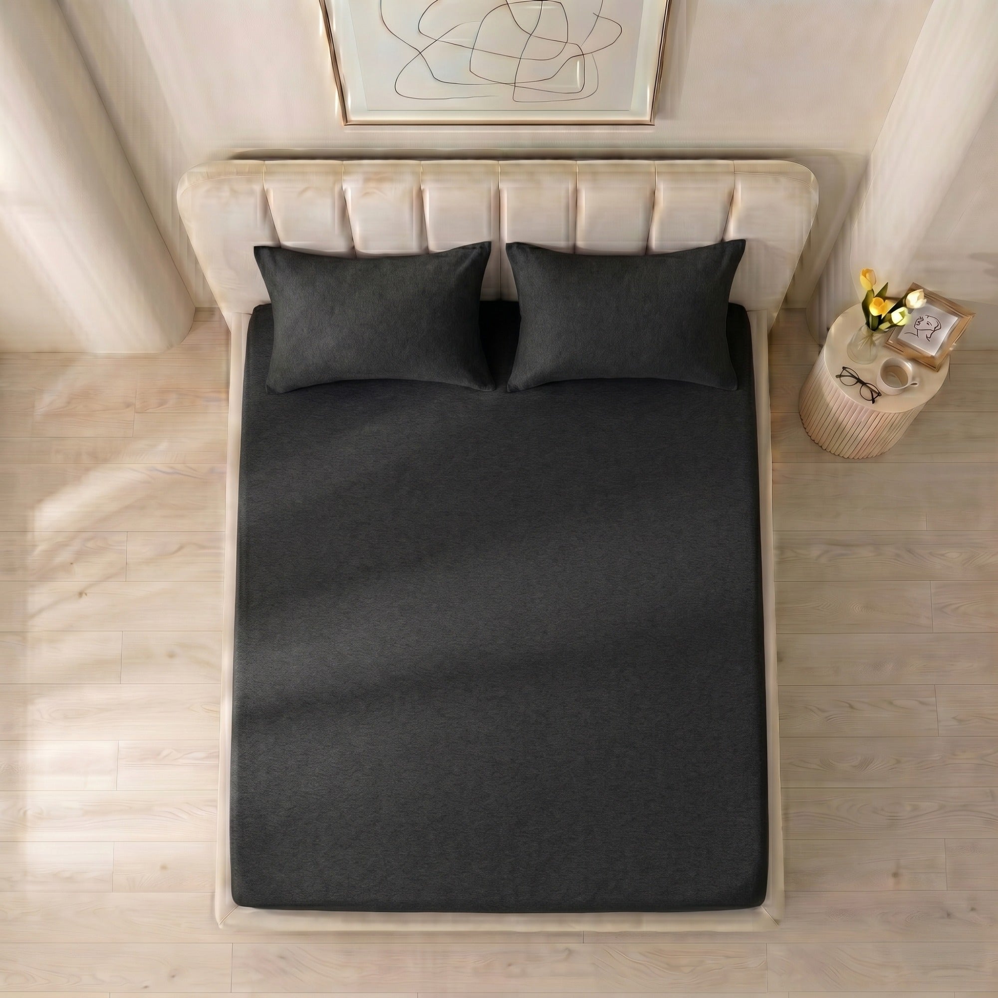 Jersey Cotton Feel Polyester Fitted Bed Sheet
