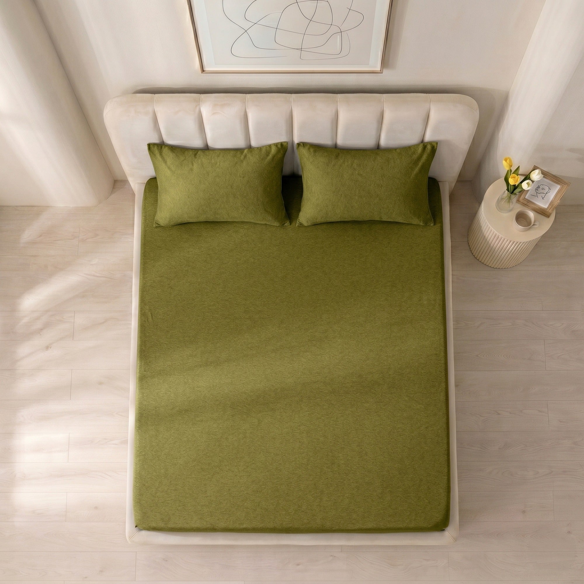 Jersey Cotton Feel Polyester Fitted Bed Sheet