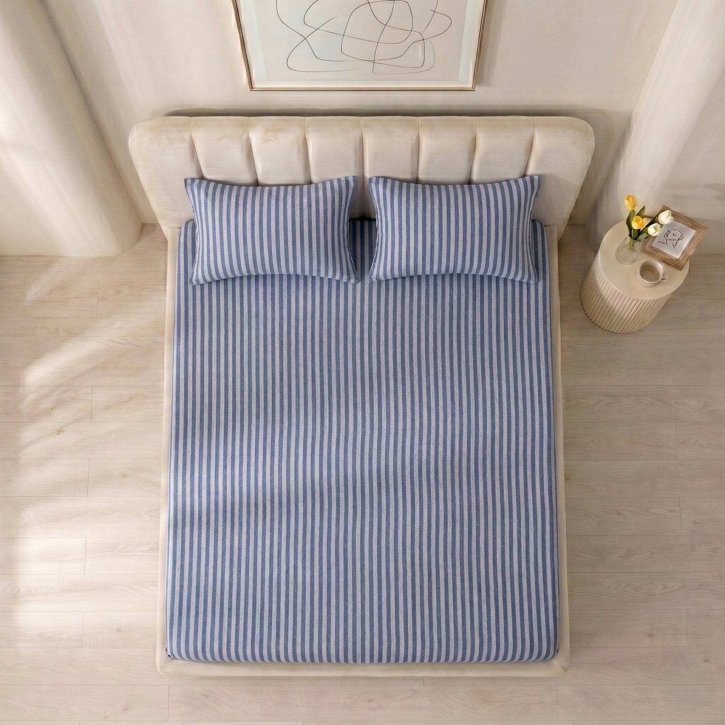 Jersey Cotton Feel Polyester Fitted Bed Sheet