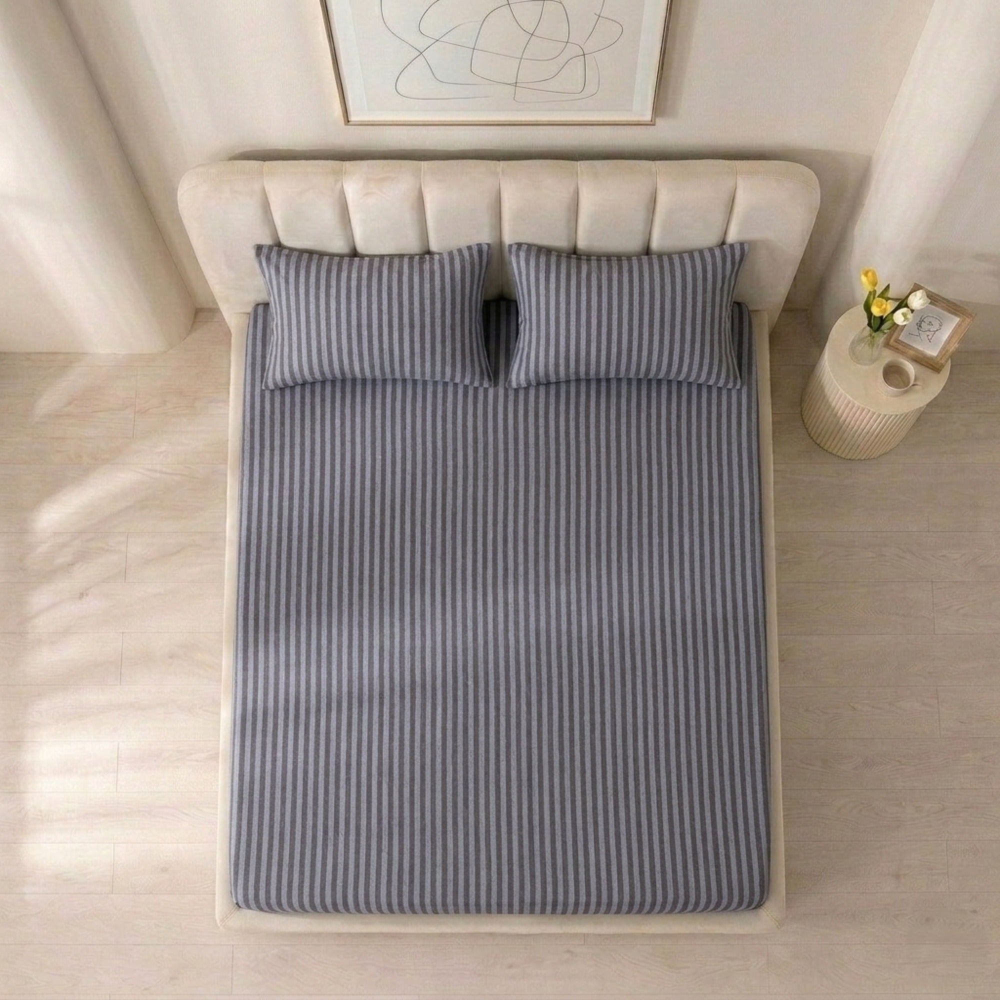 Jersey Cotton Feel Polyester Fitted Bed Sheet