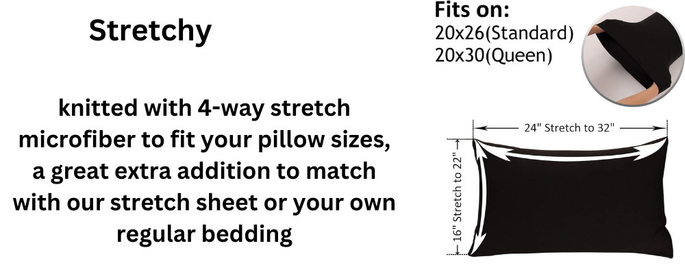 Jersey Knit Closure Pillowcases T-Shirt Like Microfiber Blend