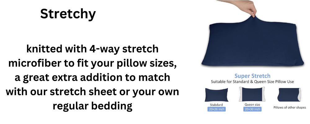Jersey Knit Closure Pillowcases with Ultra Soft T-Shirt Like Polyester Blend