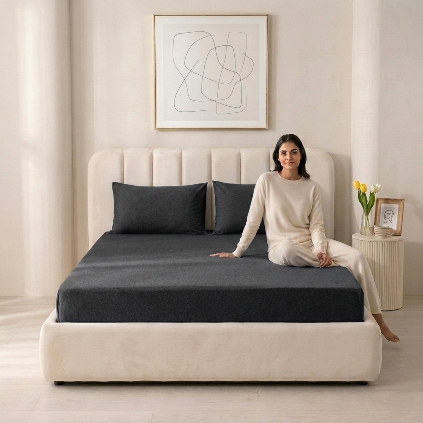 Cotton Rich Jersey Fitted Bed Sheet Set