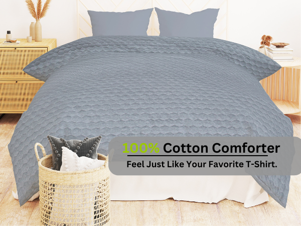 100% Cotton Jersey Quilt (Soft T-Shirt Fabric) - AC Comforter/Quilt for Winter/Razai