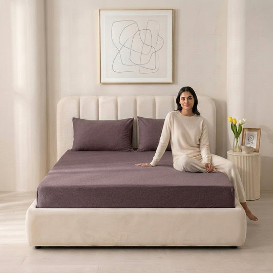 Jersey Cotton Feel Polyester Fitted Bed Sheet