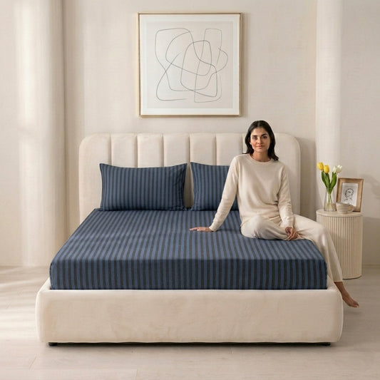 Jersey Cotton Feel Polyester Fitted Bed Sheet