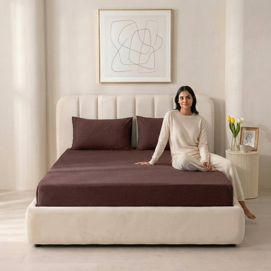 100% Cotton Jersey Knitted Fitted Sheet