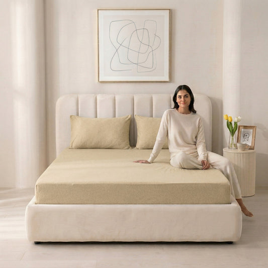 100% Cotton Jersey Knitted Fitted Sheet