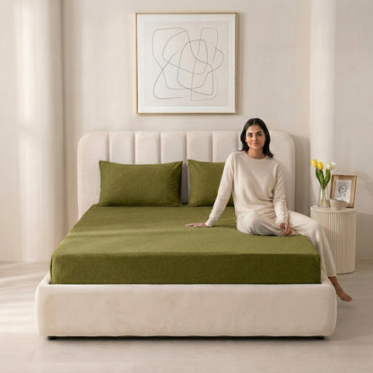 Jersey Cotton Feel Polyester Fitted Bed Sheet