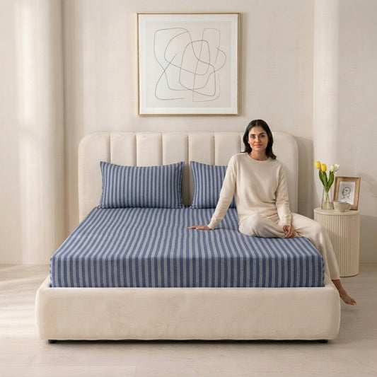 Jersey Cotton Feel Polyester Fitted Bed Sheet