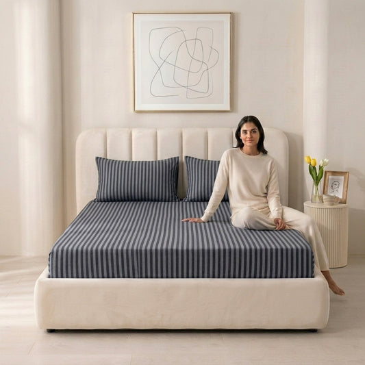 Jersey Cotton Feel Polyester Fitted Bed Sheet