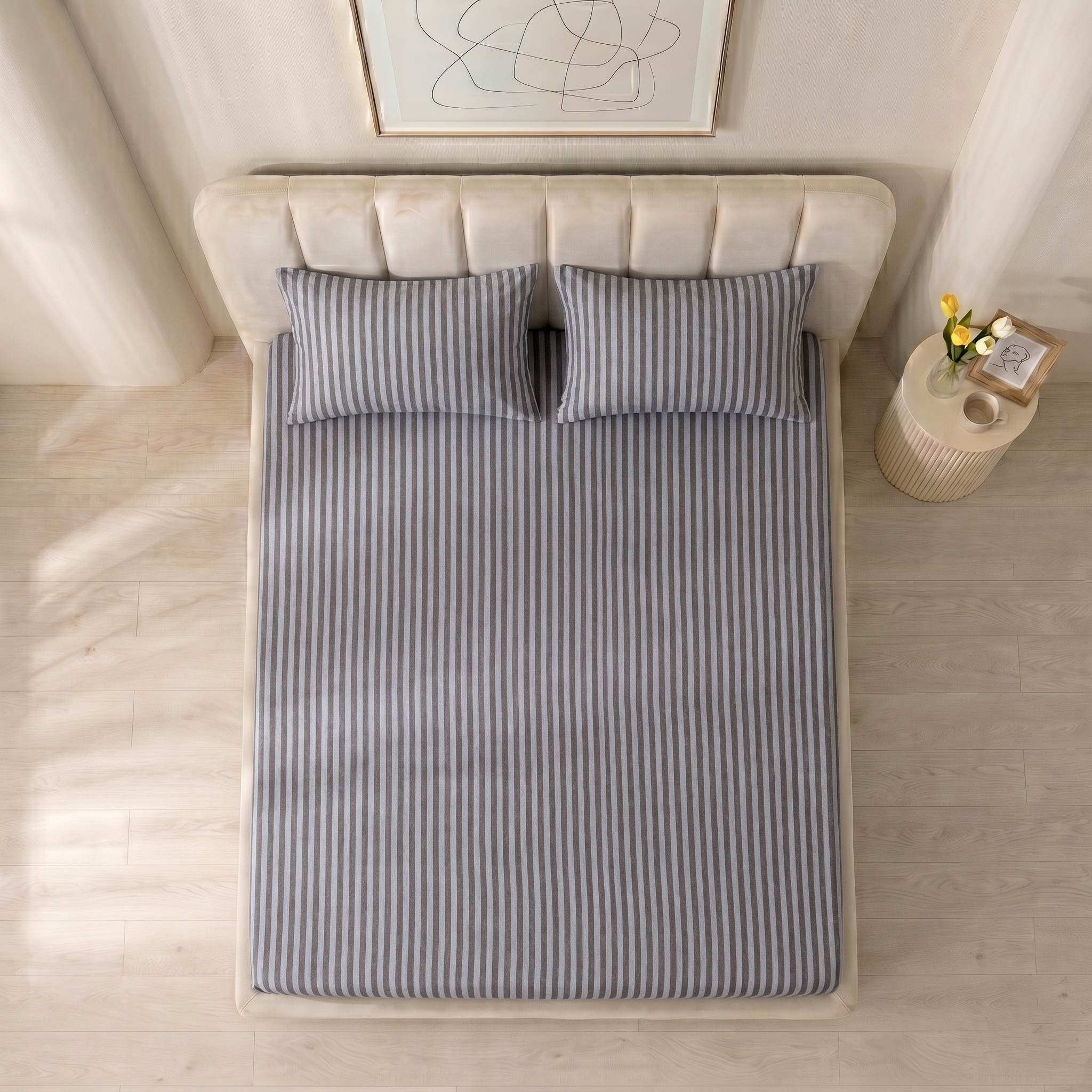 Jersey Cotton Feel Polyester Fitted Bed Sheet