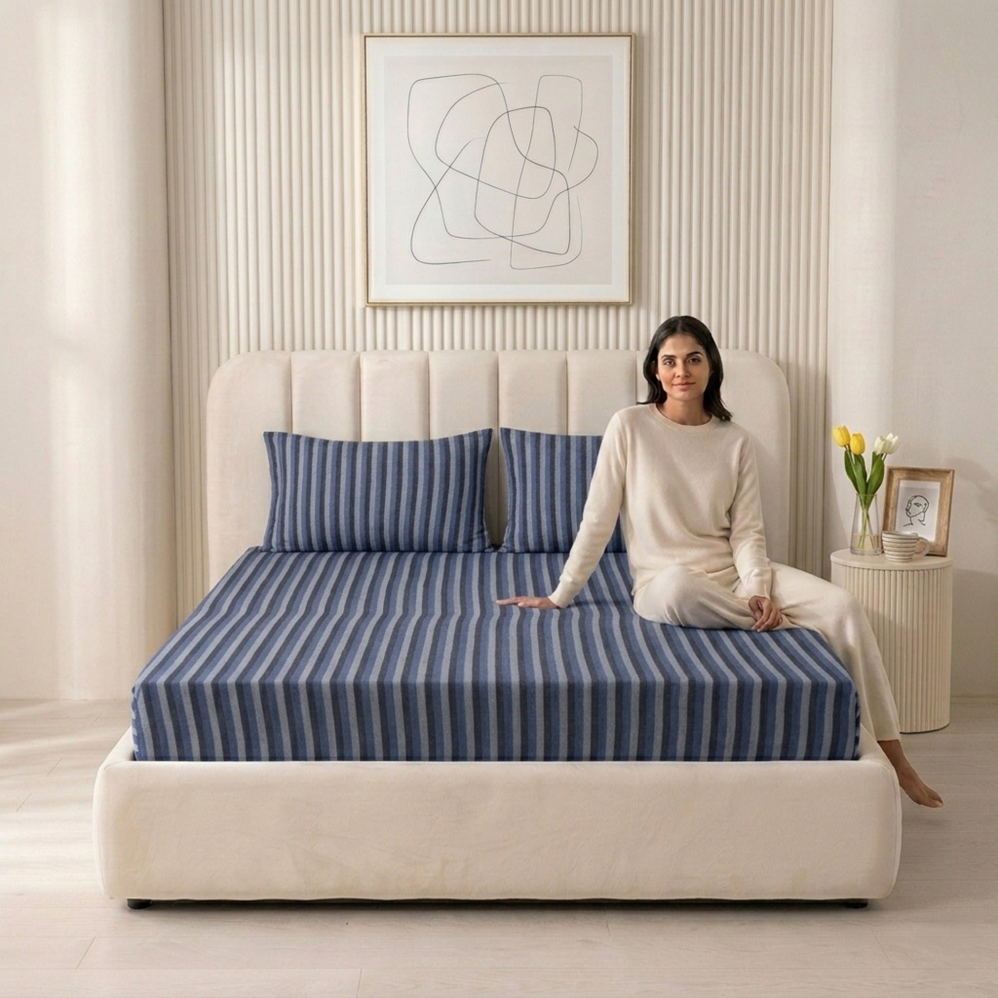 Jersey Cotton Feel Polyester Fitted Bed Sheet