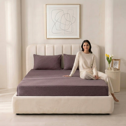Jersey Cotton Feel Polyester Fitted Bed Sheet