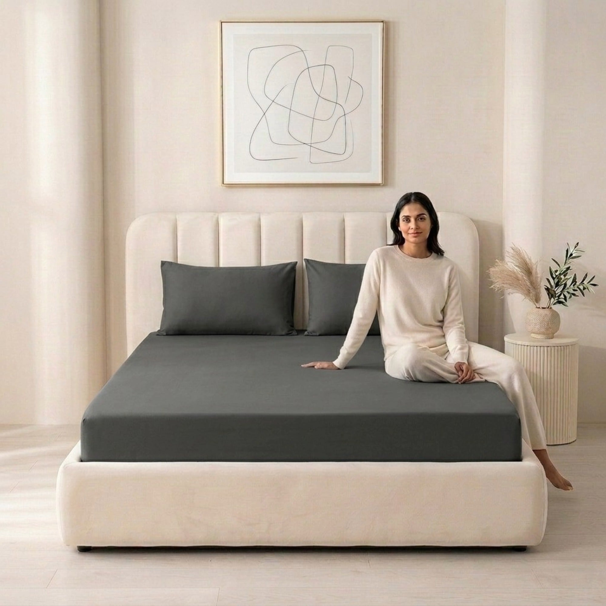 100% Cotton Jersey Knitted Fitted Sheet