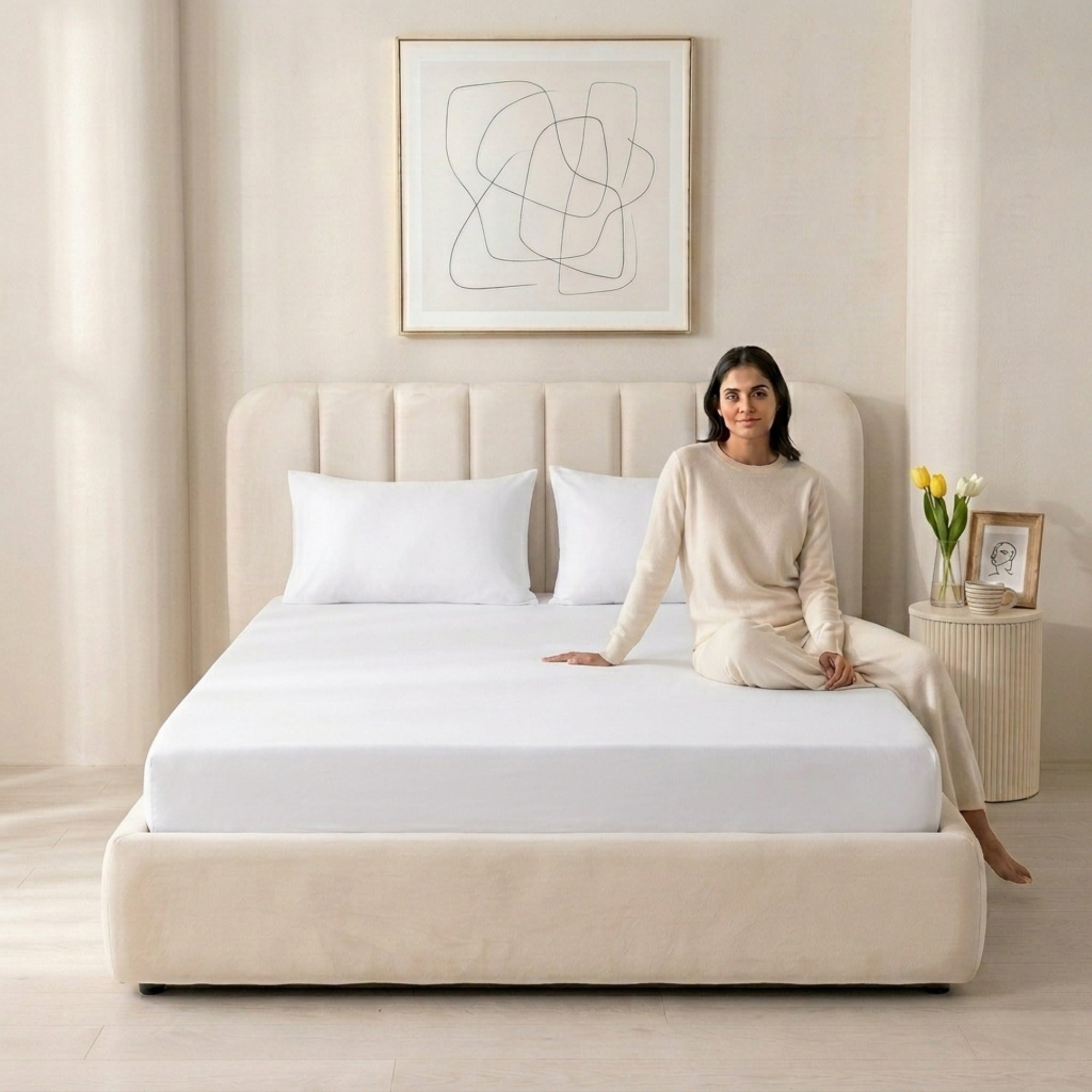 100% Cotton Jersey Knitted Fitted Sheet