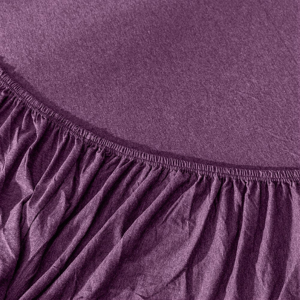 Jersey Cotton Rich Fitted Bed Sheet With 2 Pillow Covers Up to 6" Fits Mattress