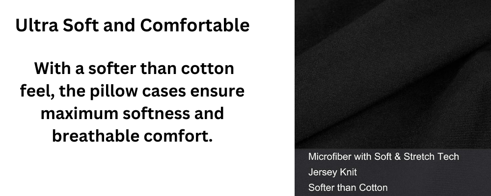Jersey Knit Closure Pillowcases T-Shirt Like Microfiber Blend