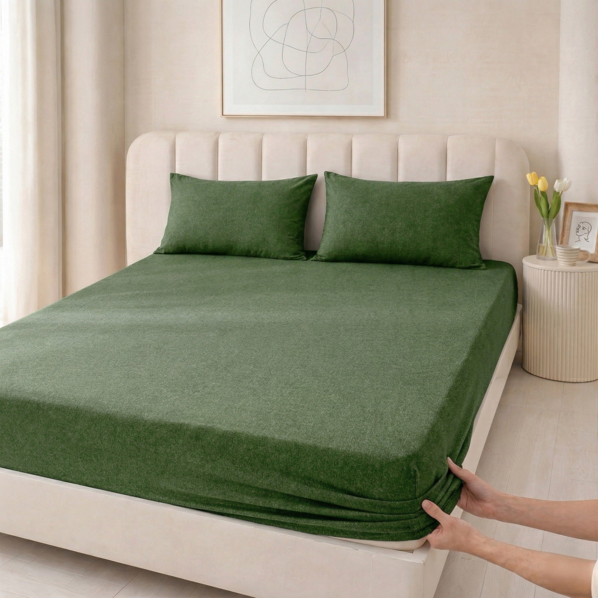 100% Cotton Jersey Knitted Fitted Sheet