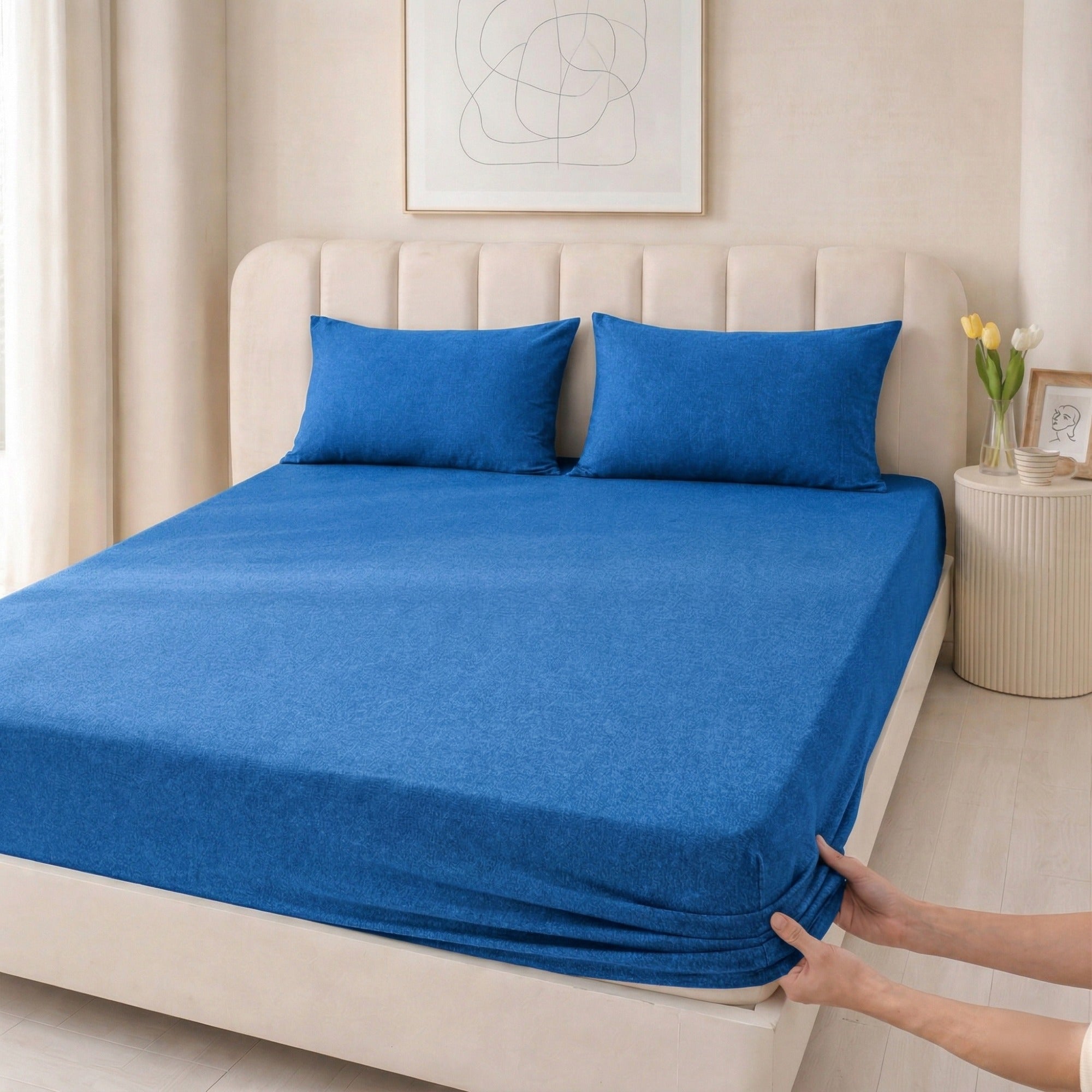 100% Cotton Jersey Knitted Fitted Sheet